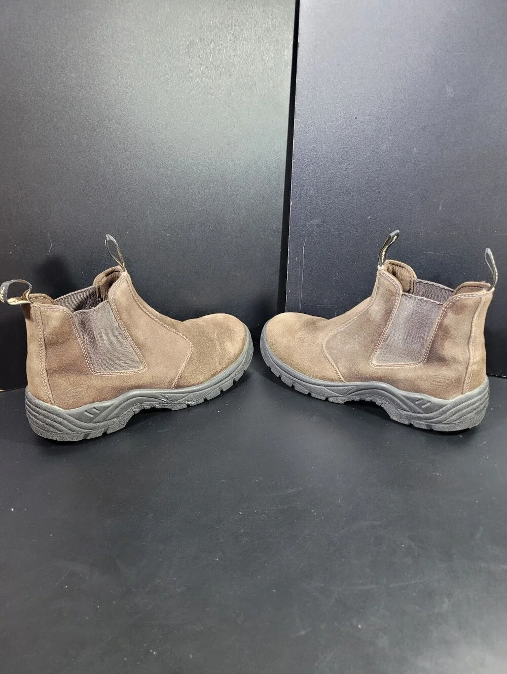 Skechers Tapter Steel Toe Work Boots Mens 8.5 Brown Suede Chelsea EH 77537